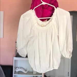 White off shoulder crop top